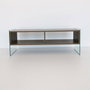 Hanah Home TV404 Soporte de TV Nogal con Cristal Templado